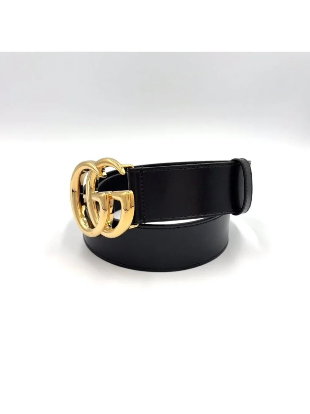 Gucci GG Marmont Leather Black Belt Gold